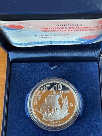 Spanje. 10 Euro 2006 Cristobal Colon - La Pinta Proof