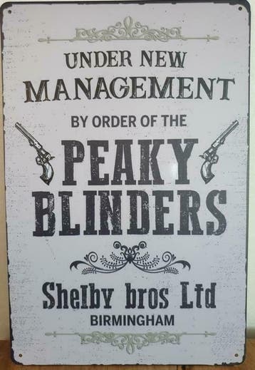 Under managment Peaky Blinders reclamebord, Verzenden, Nieuw