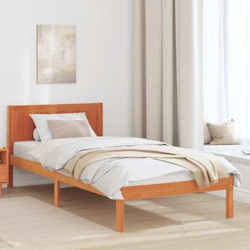 vidaXL Bedframe Bruin 80 x 200 cm Massief grenenhout, Eenpersoons, Bruin, Verzenden, Nieuw