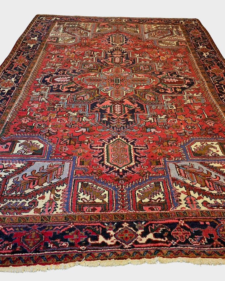 groot Perzisch tapijt Heriz 365x255 Wollen vloerkleed Iran, Huis en Inrichting, Stoffering | Tapijten en Kleden, 200 cm of meer