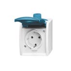 Busch Jaeger Ocean enkele wandcontactdoos IP44 opbouw 20, Ophalen of Verzenden, Nieuw