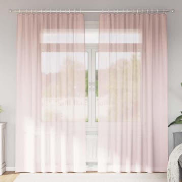 vidaXL Gordijnen voile met roedezakken 2 st lichtroze, Verzenden, Nieuw, Roze