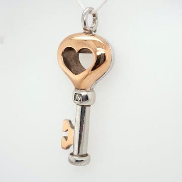 Ring - 18 karaat Roségoud, Zilver Diamant (Natuurlijk) -, Nieuw