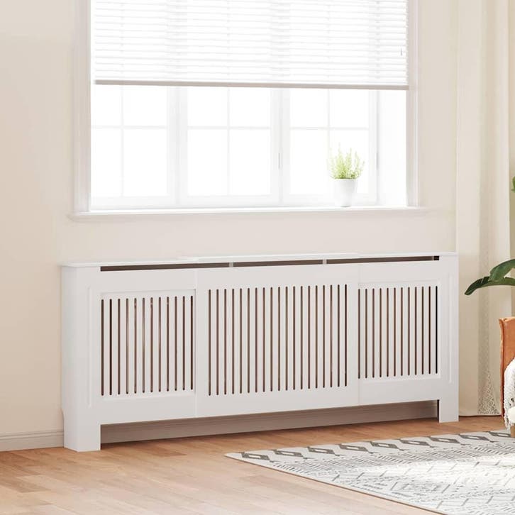 vidaXL Radiatorafdekking 2 pcs Wit 205 x 20,5 x 81,5cm, Doe-het-zelf en Verbouw, Verwarming en Radiatoren, Nieuw, Verzenden