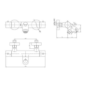 Opbouw Badkraan Best Design Dijon Thermostaat 1/2 inch PVD, Ophalen of Verzenden, Nieuw