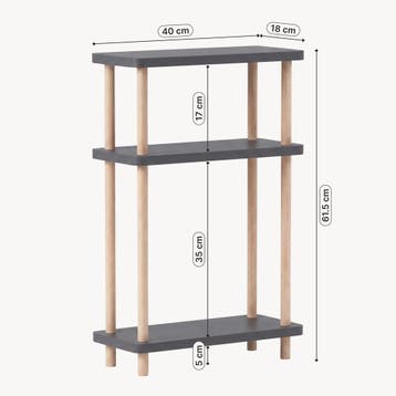 Staand rek Nampernu 62x40x18 cm met deur opbergvakken antrac, Verzenden, Nieuw