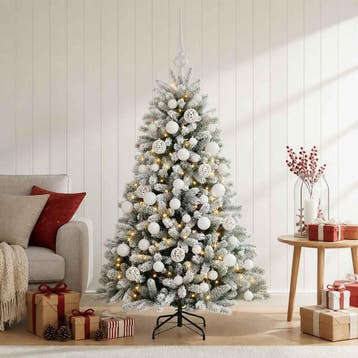 vidaXL Kunstkerstboom met Ballen 150 cm 150 LEDs Warmwit, Verzenden, Nieuw