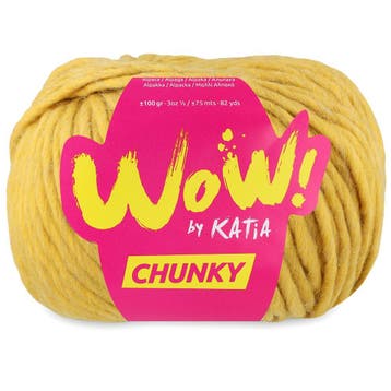 Katia WOW Chunky - 63 Okergeel - Bulky Acryl/Wolmix Garen, Ophalen of Verzenden, Nieuw