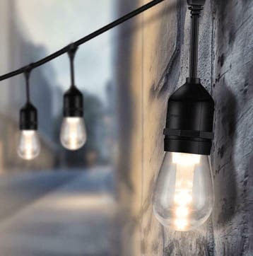 Solar prikkabel Chain met 15 warm witte led filament lampen, Kunststof, Verzenden, Minder dan 50 watt, Overige typen