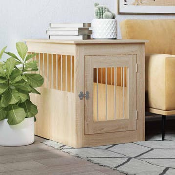 vidaXL Hondenbench 55x75x65 cm bewerkt hout sonoma, Verzenden, Nieuw