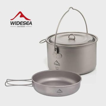 Widesea Titanium Kookset - Lichtgewicht Pannenset voor Outdo
