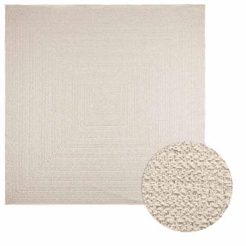 vidaXL Vloerkleed ZIZUR room binnen en buiten 240x240 cm, Verzenden, Nieuw, Crème