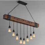 Industriële Houten Balk Hanglamp – 8-Lichts Retro Design, Verzenden, Nieuw