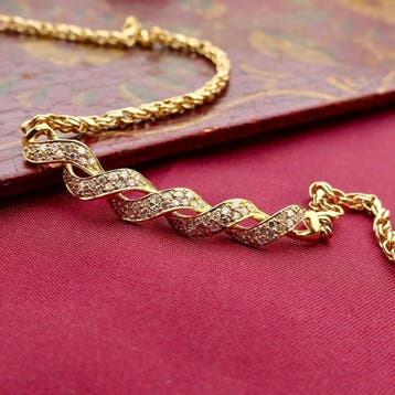 Gouden infinity schakelcollier met diamant; 0,68 ct.; 18..., Gebruikt, Ophalen of Verzenden, Met edelsteen, Goud