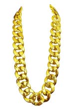 Dikke Lange Gouden Ketting 35mm Kunststof Schakelketting Gou, Kunststof, Verstelbaar, Nieuw, Ophalen of Verzenden