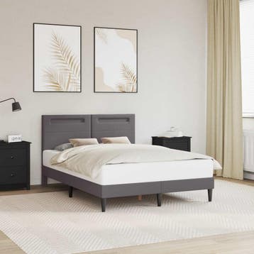 vidaXL Bedframe met LED-stripverlichting Grijs 120 x 190 cm, Huis en Inrichting, Overige materialen, Verzenden, Nieuw, Twijfelaar