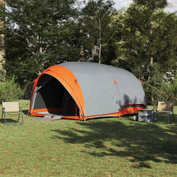 vidaXL Tunnel tent 6-persoons Waterdicht Grijs en Oranje, Verzenden, Nieuw, Tot en met 2