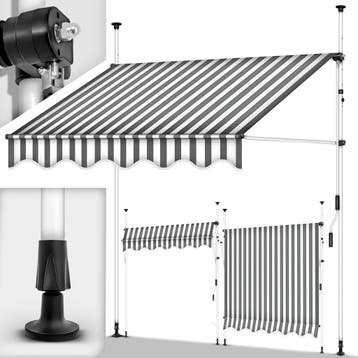 Klemluifel - Balkon luifel - Verticale luifel - 200 cm - Gri, Verzenden, Zo goed als nieuw