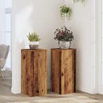 vidaXL Plantenstandaards 2 st 30x30x70 cm bewerkt hout oud, Verzenden, Nieuw