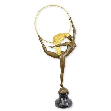 sculptuur, Sculpture, Stunning Art Deco Bronze Hoop Dancer –, Antiek en Kunst