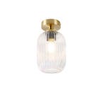 Art Deco plafondlamp messing met helder glas - Banci, Verzenden, Nieuw, Glas, Art Deco