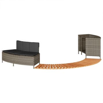 Spa omranding poly rattan | Tweedekansje | OP=OP, Ophalen of Verzenden, Zo goed als nieuw, Trap, Vast