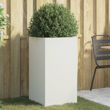 vidaXL Plantenbak 42x38x75 cm staal wit, Verzenden, Minder dan 60 cm, Nieuw, Metaal