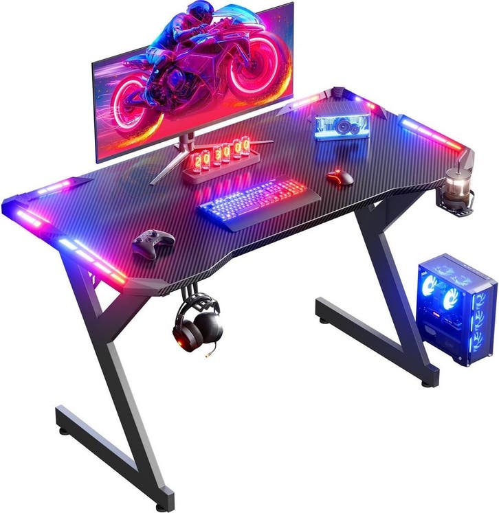 Gaming bureau - Gaming desk - Gaming tafel - 100x60 cm - Zwa, Huis en Inrichting, Bureaus, Zo goed als nieuw, Verzenden