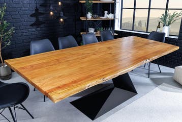 Massieve eettafel MAMMUT BALANCE 200cm naturel bruin acacia, Ophalen of Verzenden, Nieuw