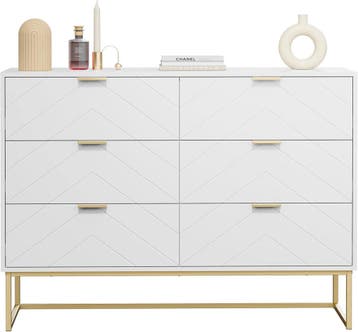 Commode - Dressoir - Ladekast - 100x34x73,5 cm - Wit - UEV, Verzenden, Zo goed als nieuw