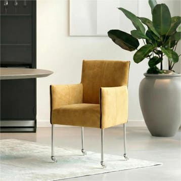 Set van 10 Leren eetkamerstoelen More - Kenia Walnut, Ophalen of Verzenden, Nieuw, Leer