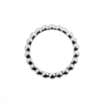 Witgouden aanschuifring met bolletjes, Sieraden, Tassen en Uiterlijk, Ringen, Gebruikt, Ophalen of Verzenden, Kleiner dan 17, Dame