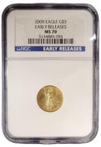 Gouden American Eagle 1/10 oz 2008 NGC MS70 gecertificeerd, Postzegels en Munten, Verzenden, Midden-Amerika, Losse munt, Goud
