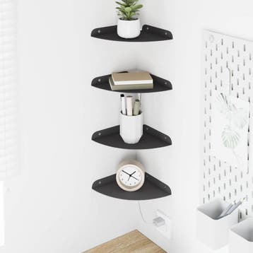 vidaXL Drijvende plank met plank met opslag 4 pcs Zwart 18 x, Verzenden, Nieuw