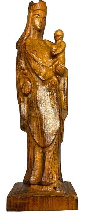 sculptuur, Madonna met Kind - 33 cm - Hout