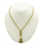 Gouden gedraaide schakelketting., Ophalen of Verzenden, Gebruikt, Overige kleuren, Goud