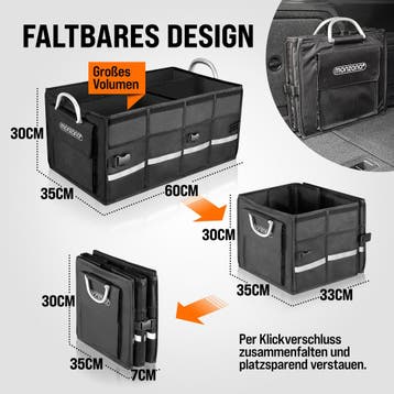 Kofferbak Organizer Zwart 60x35x30cm (Auto-Fiets), Verzenden, Nieuw