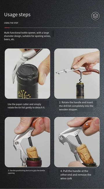 Multifunctionele Flesopener met Comfortabele Grip - Kurkentr, Verzenden, Nieuw