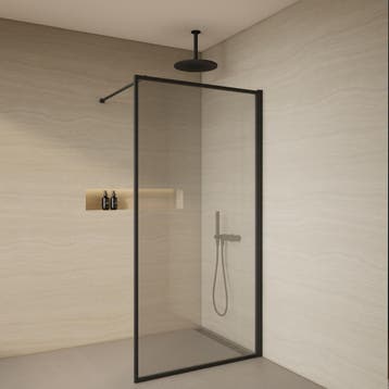 BWS Douchewand Redo 8mm | Glas | Mat Zwart | Inloopdouche, Ophalen of Verzenden, Nieuw, Douche