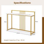 LIVSK Imitatiemarmeren Consoletafel - Brede 120 cm Blad - Go, Antiek en Kunst, Antiek | Meubels | Tafels, Verzenden