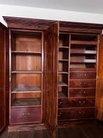 3deurs antiek Engels mahonie kast met fantastisch interieur