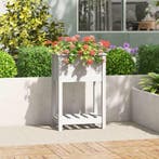vidaXL Plantenbak met schap 54x34,5x81 cm massief grenenhout, Verzenden, Minder dan 60 cm, Nieuw, 60 cm of meer