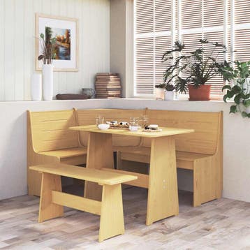vidaXL Hoekbank REINE 151 cm massief grenenhout honingbruin, Huis en Inrichting, Verzenden, Nieuw