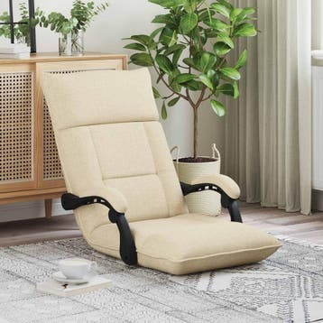 vidaXL Verstelbare vlo stoelen Crèmekleurig Stof, Verzenden, Nieuw