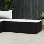 vidaXL Voetensteunen 2 st met kussen poly rattan zwart, Verzenden, Nieuw