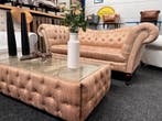 Chesterfield Maarssen Zijde Chesterfield ‘Butterfly’ 3-bank, Huis en Inrichting, Ophalen, CHESTERFIELD, Driepersoons, Zo goed als nieuw
