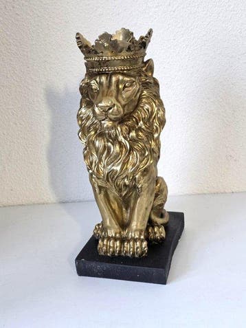 Beeld, Exclusive Statue XXL *** GOUDEN LEEUW*** - 35 cm -
