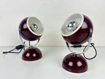 Tafellamp (2) - Paar Eyeball-lampen in Space Age-stijl uit, Antiek en Kunst