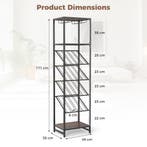 LIVSK 7-laags Wijnrek - Vrijstaand met Kantelbeveiliging - 4, Huis en Inrichting, Verzenden, Nieuw