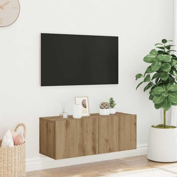 vidaXL Tv-wandmeubel 80x30x30 cm bewerkt hout artisanaal, Minder dan 50 cm, Verzenden, Nieuw, Minder dan 100 cm